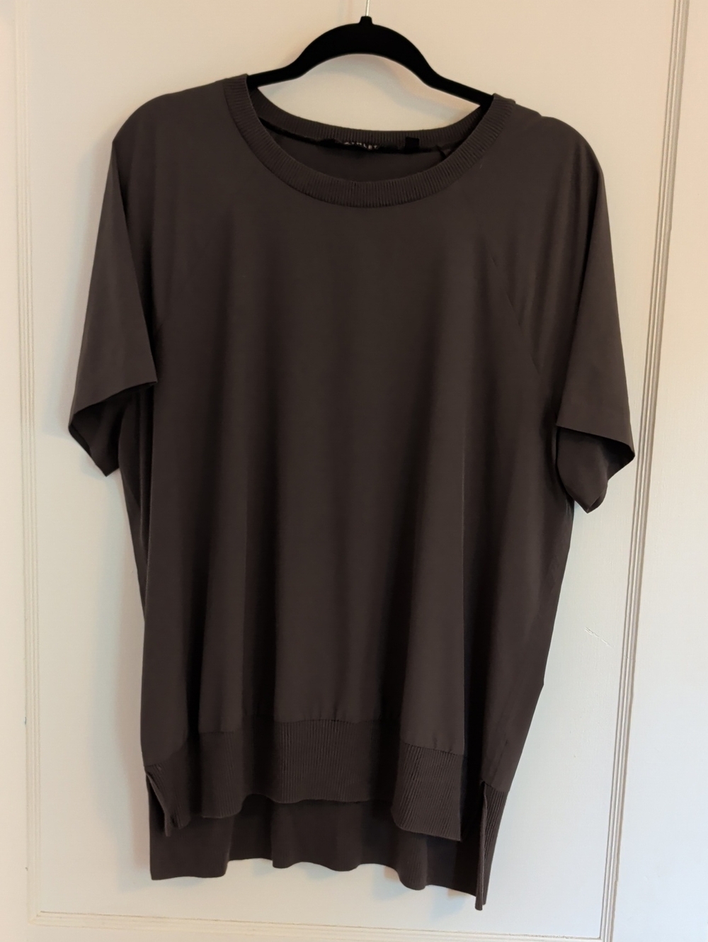 Athleta Dark Olive Short Sleeve Performance Fabric Tee